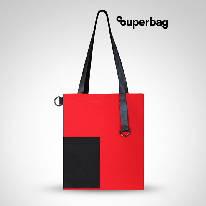 Шоппер Superbag Color (красный с чёрным) для нанесения логотипа