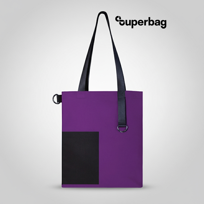 Шоппер Superbag Color (фиолетовый с черным) для нанесения логотипа
