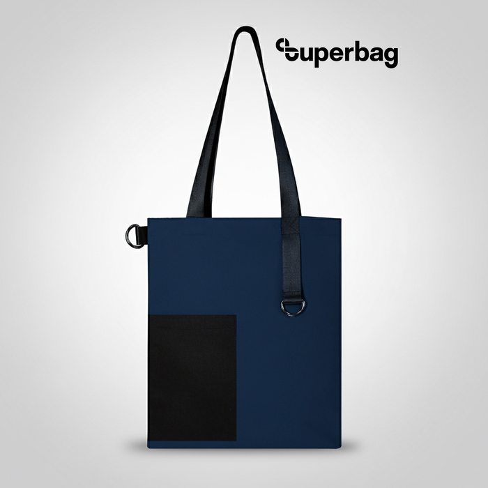 Шоппер Superbag Color (темно-синий с чёрным) для нанесения логотипа
