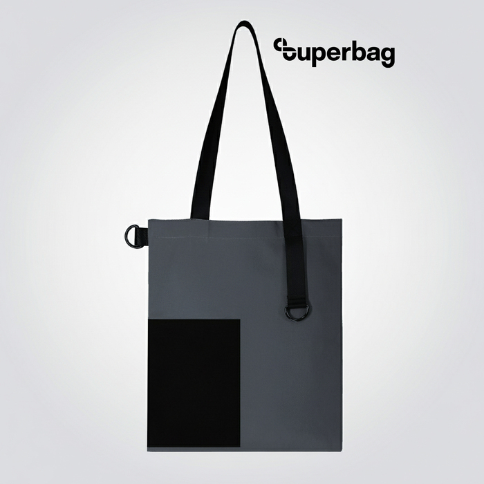 Шоппер Superbag Color (темно-серый с чёрным) для нанесения логотипа