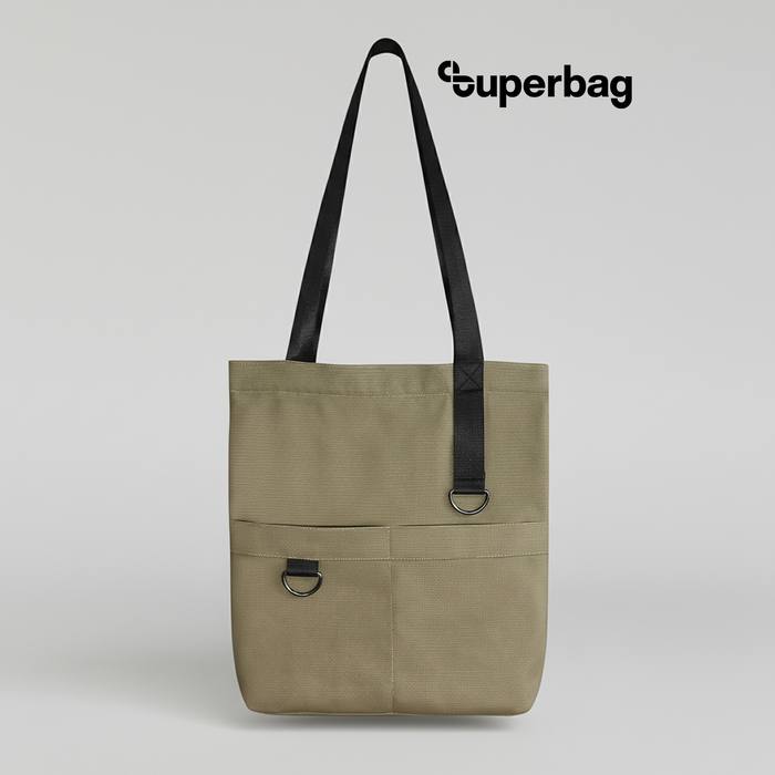 Шоппер Superbag ZIP, с двумя карманами и молнией (песочный) для нанесения логотипа