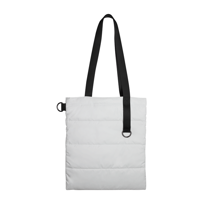 Шоппер Superbag Bubble, стёганый, без застёжки (белый с черным) для нанесения логотипа