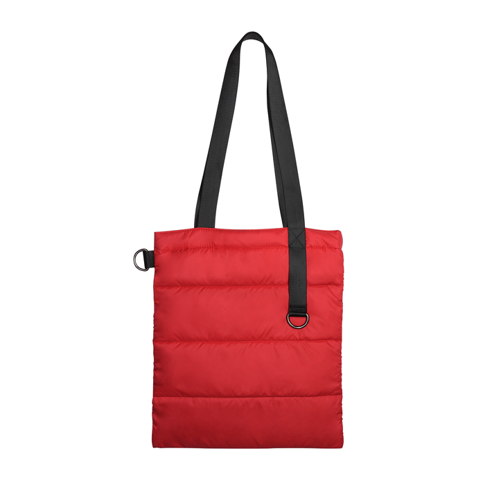 Шоппер Superbag Bubble, стёганый, без застёжки (красный с черным) для нанесения логотипа
