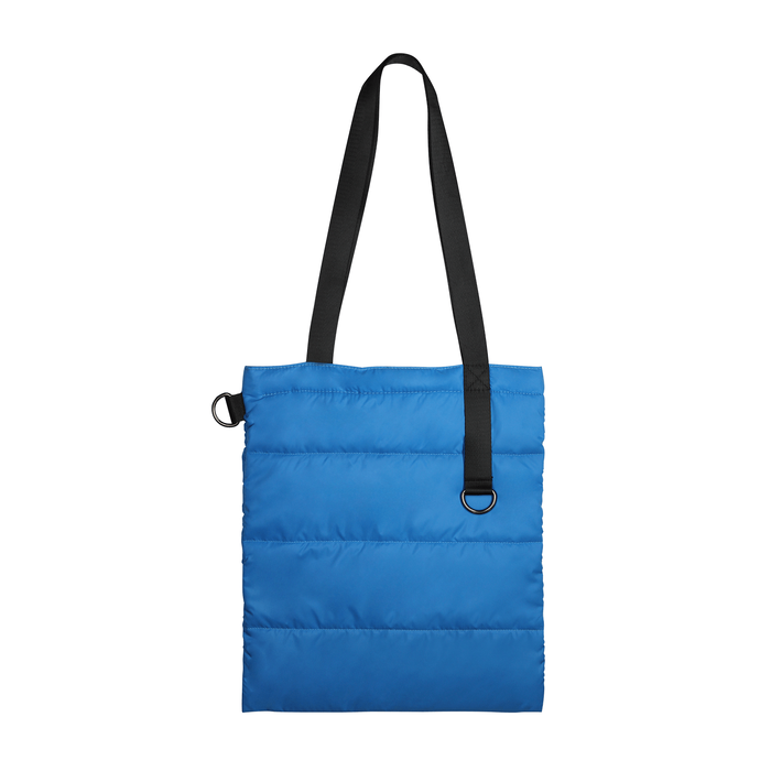 Шоппер Superbag Bubble, стёганый, без застёжки (голубой с черным) для нанесения логотипа