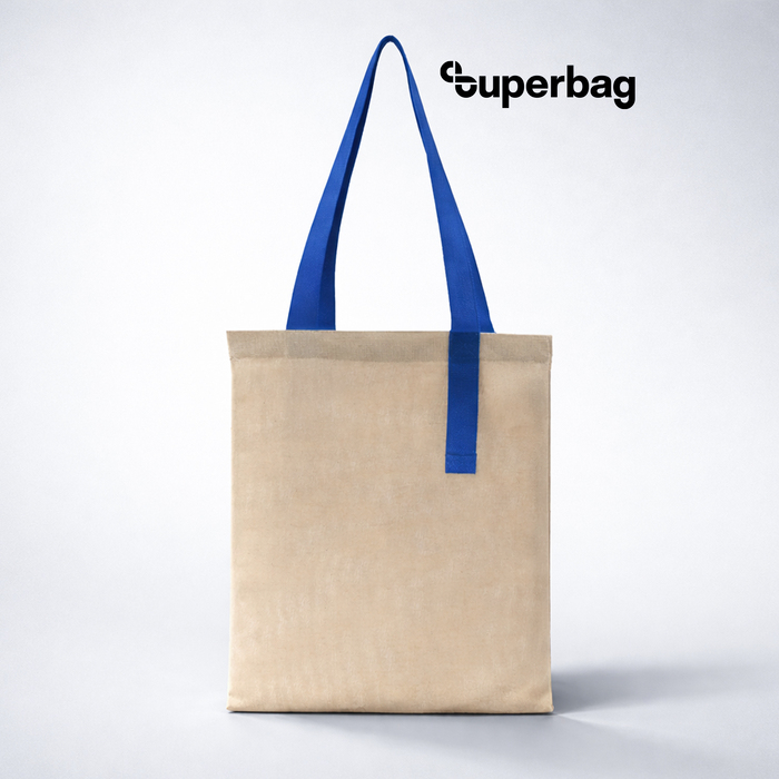 Шоппер Superbag Light, с внутренним креплением (полукольцо) (неокрашенный с синим) для нанесения логотипа