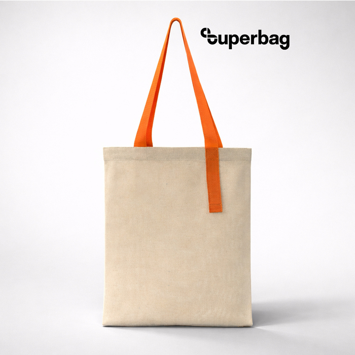 Шоппер Superbag Light, с внутренним креплением (полукольцо) (неокрашенный с оранжевым) для нанесения логотипа