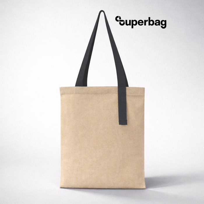 Шоппер Superbag Light, с внутренним креплением (полукольцо) (неокрашенный с серым) для нанесения логотипа