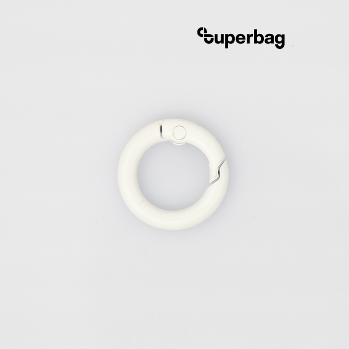 Карабин-кольцо Ring для обвеса, d=2см (белый) для нанесения логотипа