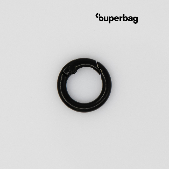 Карабин-кольцо Ring для обвеса, d=2см (черный) для нанесения логотипа