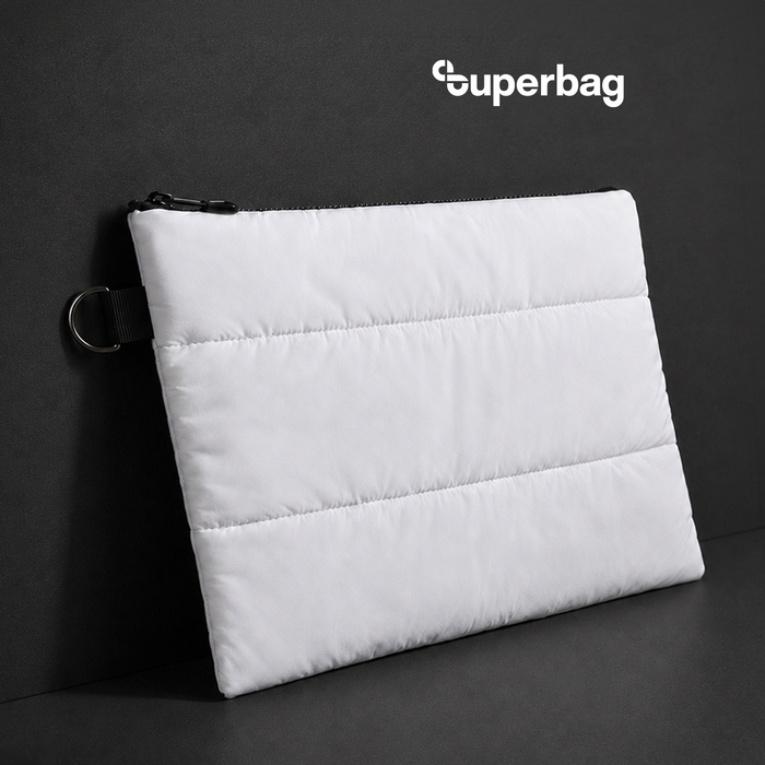 Чехол для ноутбука Superbag Bubble, стёганый, на молнии (белый) для нанесения логотипа