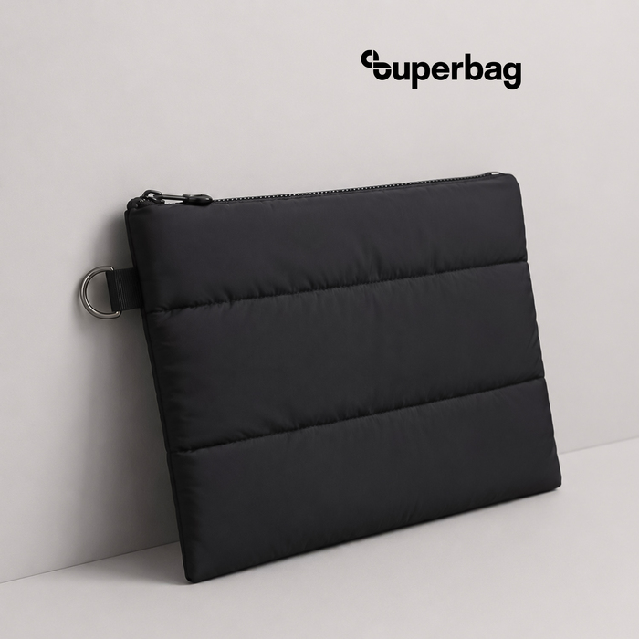 Чехол для ноутбука Superbag Bubble, стёганый, на молнии (черный) для нанесения логотипа