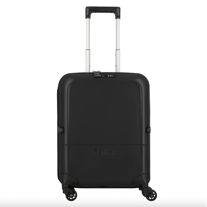 Чемодан складной Rollink FLEX LIGHT 55x40x20 см, 4 колеса, черный для нанесения логотипа