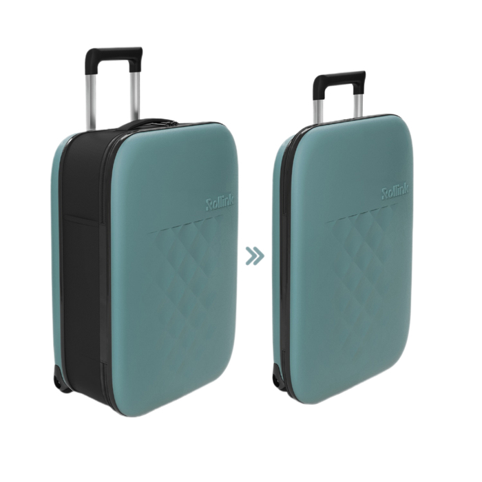 Чемодан складной Rollink Vega II 55x40x20 см, 2 колеса, бирюзовый для нанесения логотипа