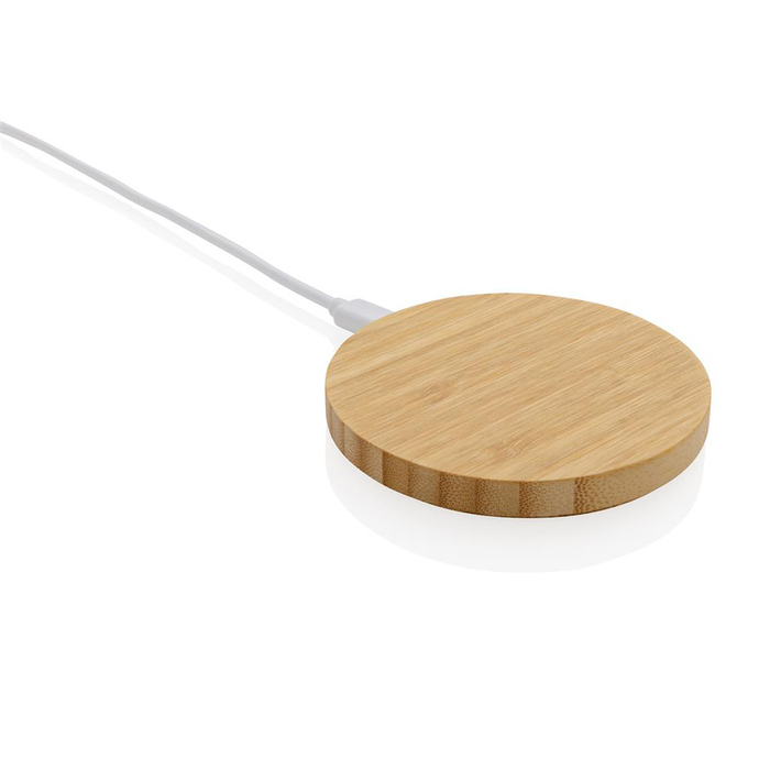 Док-станция Bamboo FSC® для беспроводной зарядки, 15 Вт для нанесения логотипа