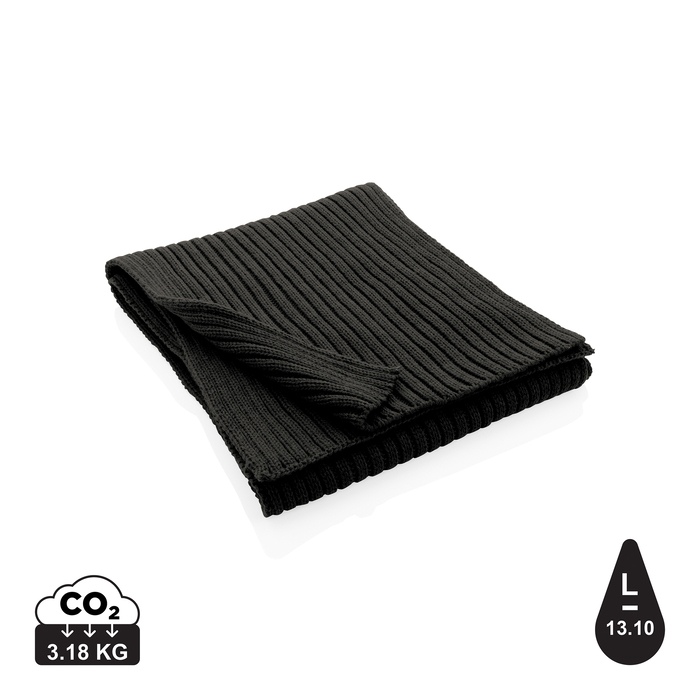 Вязаный шарф Impact из Polylana® AWARE™, 180x25 см для нанесения логотипа