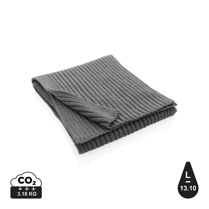 Вязаный шарф Impact из Polylana® AWARE™, 180x25 см для нанесения логотипа