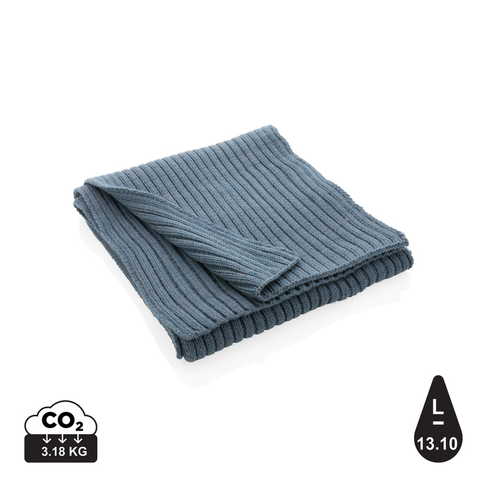 Вязаный шарф Impact из Polylana® AWARE™, 180x25 см для нанесения логотипа