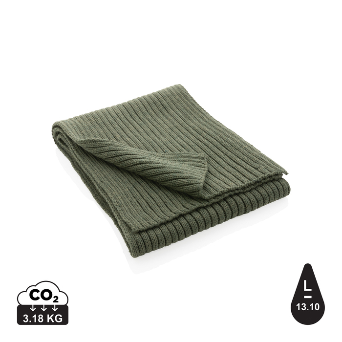 Вязаный шарф Impact из Polylana® AWARE™, 180x25 см для нанесения логотипа