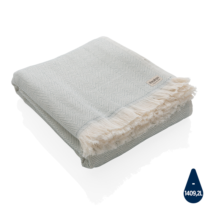 Накидка Ukiyo Hisako из хлопка AWARE™, 100x180 см для нанесения логотипа