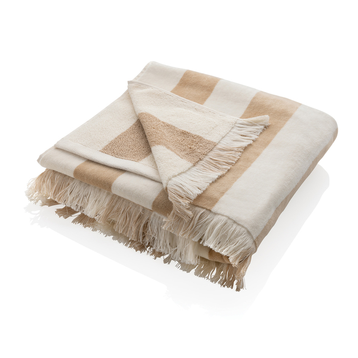 Пляжное полотенце Ukiyo Yukari XL из переработанного хлопка AWARE™, 100x180 см для нанесения логотипа