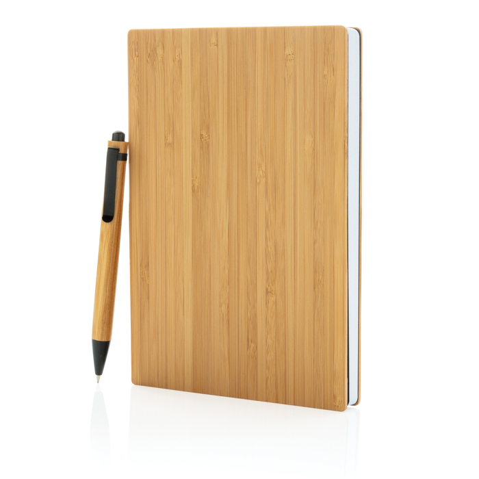 Набор из блокнота и ручки Bamboo, А5 для нанесения логотипа