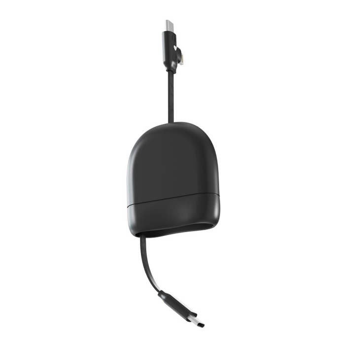 Кабель Xoopar ICE-R с ретрактором 2 в 1, разъёмы USB-C и Lightning, 60 Вт для нанесения логотипа