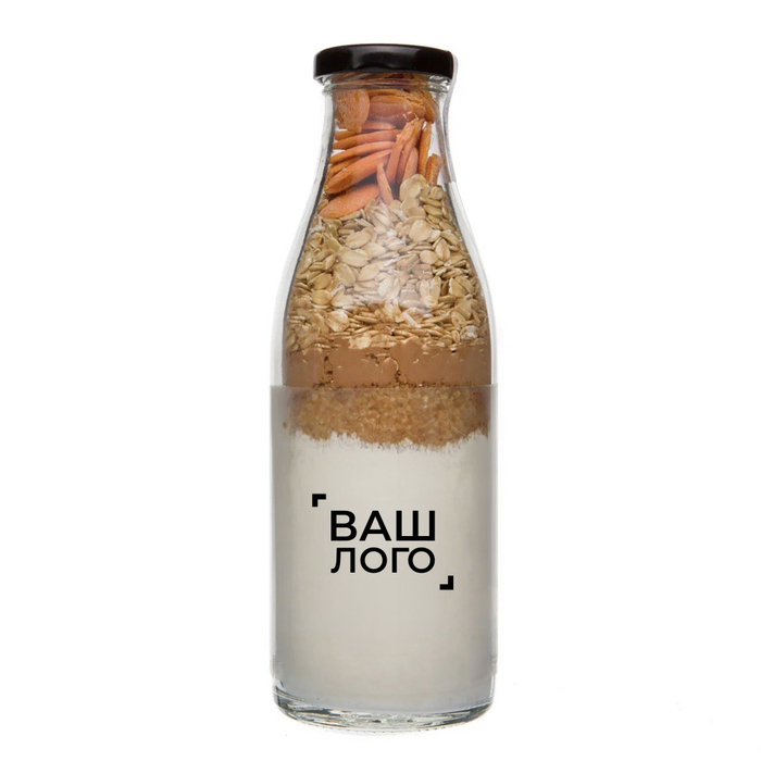 Смесь для выпечки, овсяное печенье с какао и апельсиновым шоколадом "Bambingo", 500 мл, (с этикеткой (белый) для нанесения логотипа