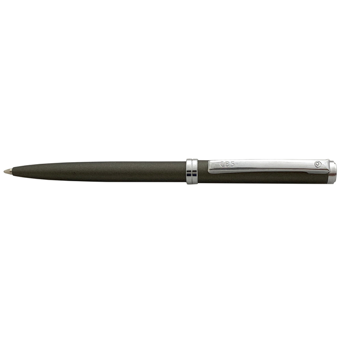 Шариковая авторучка в металлическом корпусе из латуни "DELGADO METALLIC GREY FINISH" CBS (Антрацит; Серебристый) для нанесения логотипа