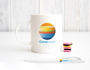 Кружки и ручки с логотипом для "Coral Travel"